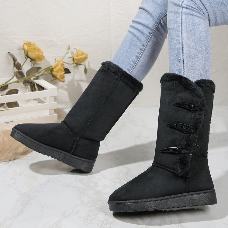 Autumn Winter Women Fashion Plus Size Warm Fleece-Lined Thick-Soled Snow Boots