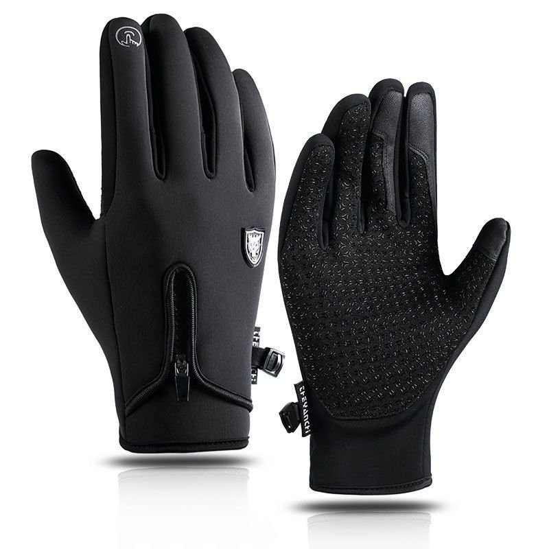 Outdoor Sports Touch Screen Windproof Warm Plus Fleece Thick Cycling Gloves