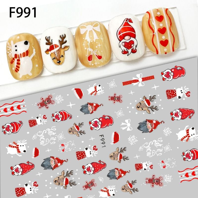 Christmas Theme Elk Snowflake Cute Cartoon Nail Art Stickers