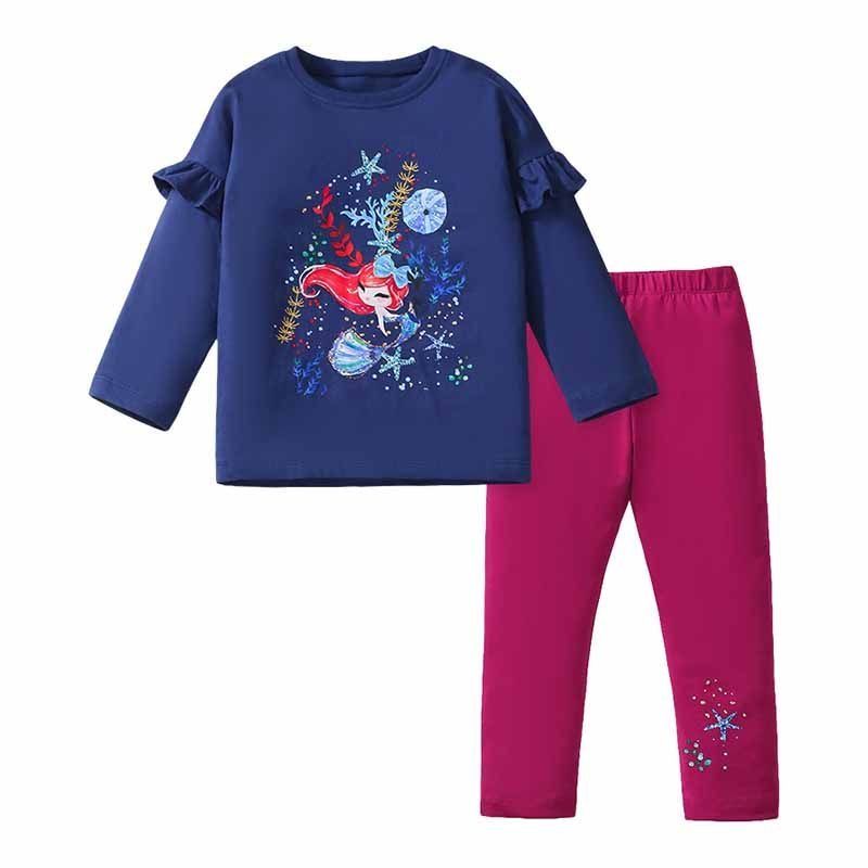 Kids Toddler Girls Spring Autumn Casual Cute Cartoon Print Long Sleeve Sweatshirts Pants Sets