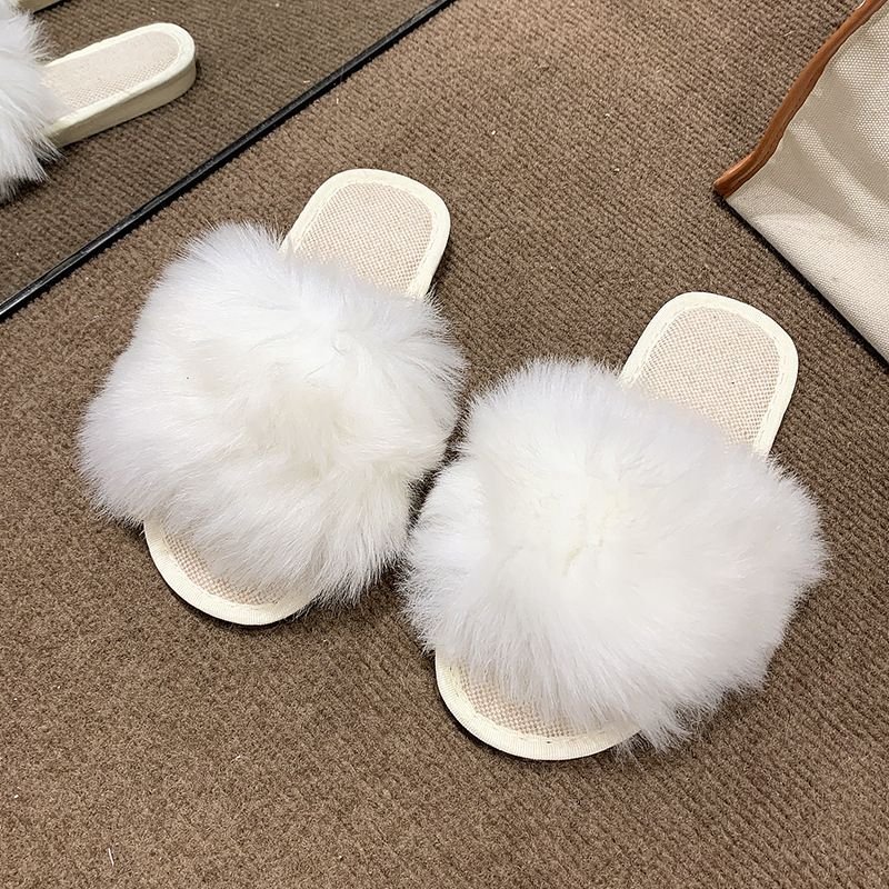 Women Fashion Plush Flat Slippers