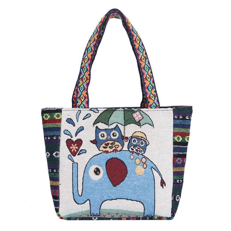 Ethnic Retro Large Capacity Canvas Tote Bag