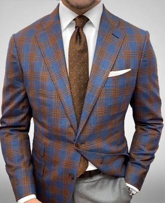 Men Fashion Casual Party Stripe Print Long Sleeve Lapel Suit