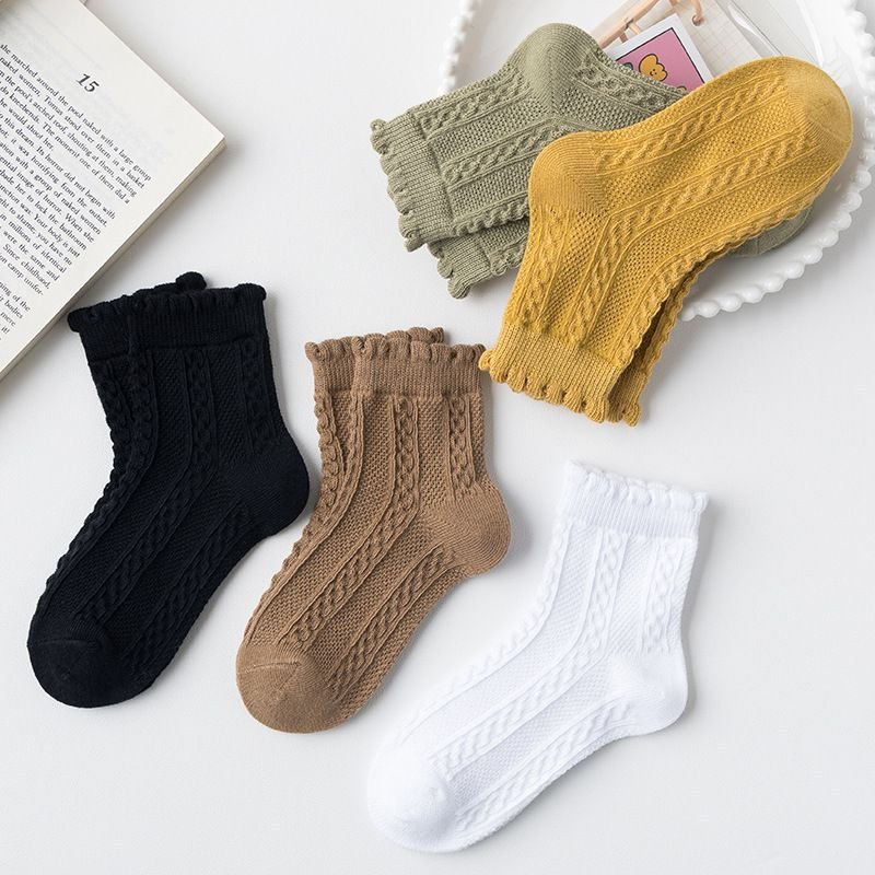 Kids Boys Girls Basic Casual Cute Solid Color Socks