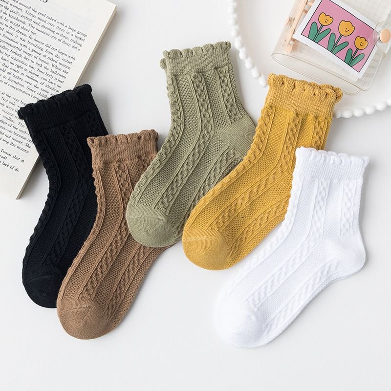 Kids Boys Girls Basic Casual Cute Solid Color Socks