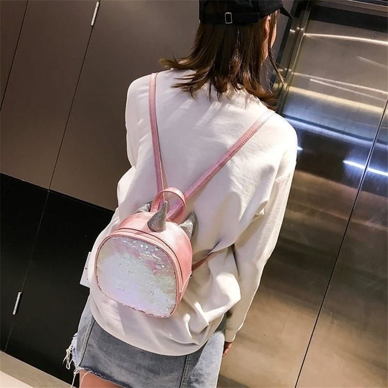 Kids Cute Unicorn Sequin Design PU Bag