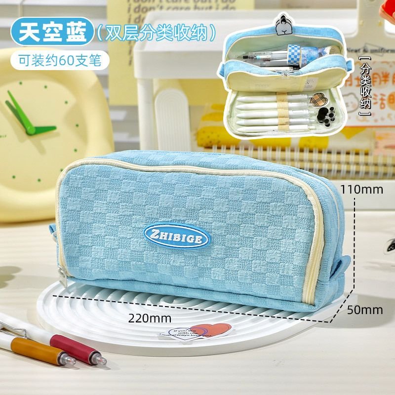 Simple Creative Large Capacity Zipper Pencil Bag Student Stationery