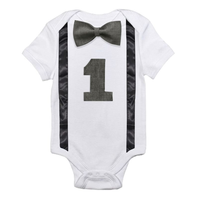 Baby Toddler Boys Clothes 1st Birthday Casual Short Sleeves Bodysuit