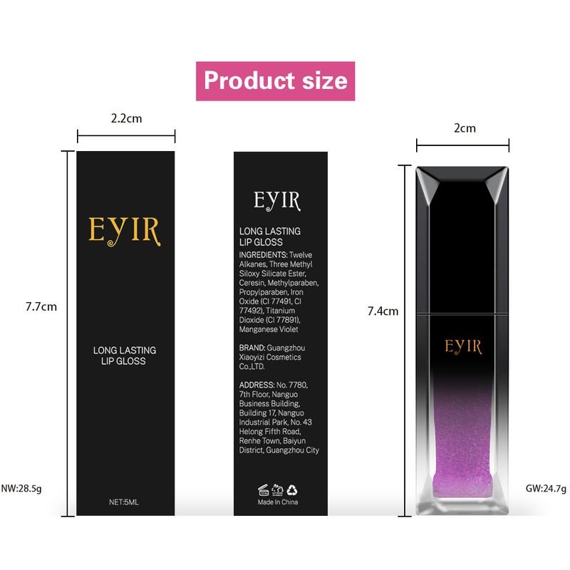 EYIR Women Long-Lasting Easy-To-Color Metallic Pearlescent Liquid Lipstick
