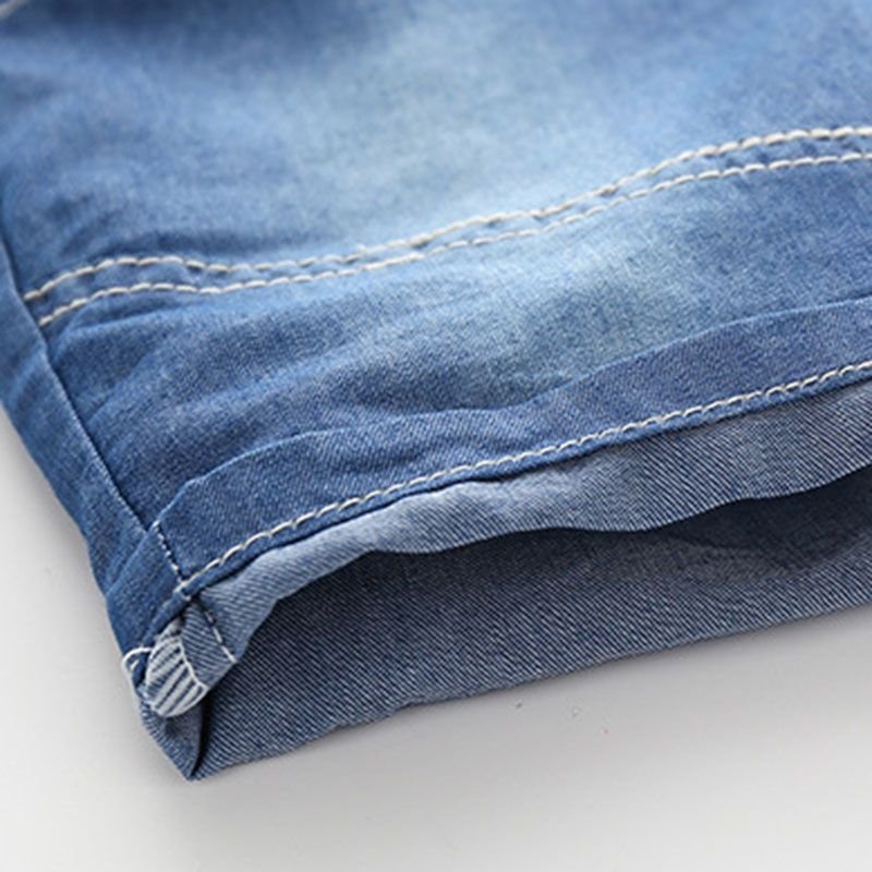 Boys Simple Elastic Design Denim Shorts