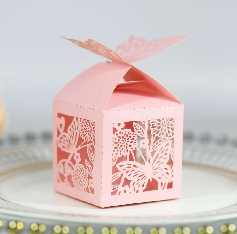 Simple Creative Hollow Butterfly Floral Wedding Candy Packaging Box