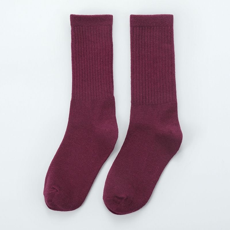 Kids Medium Tube Solid Color Thick Pile Socks