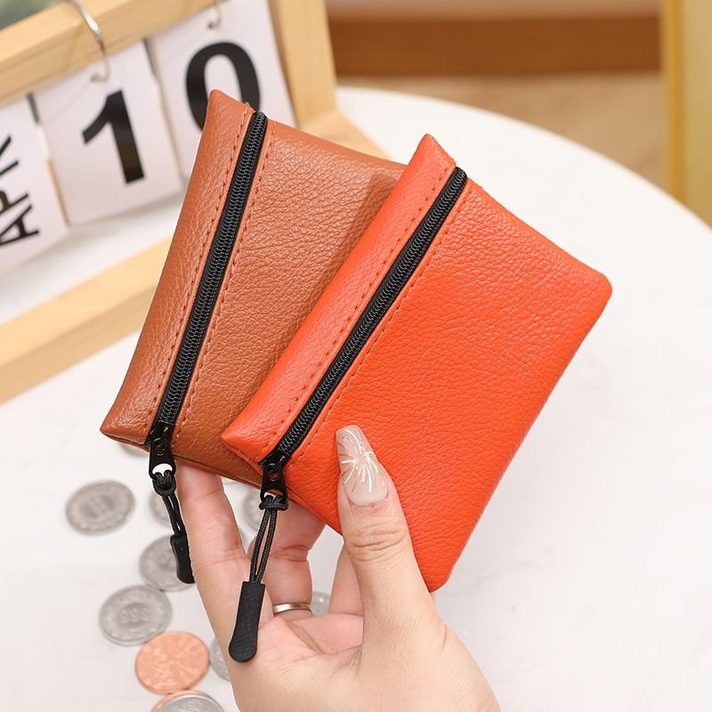 Women Fashion Litchi Zipper PU Wallet