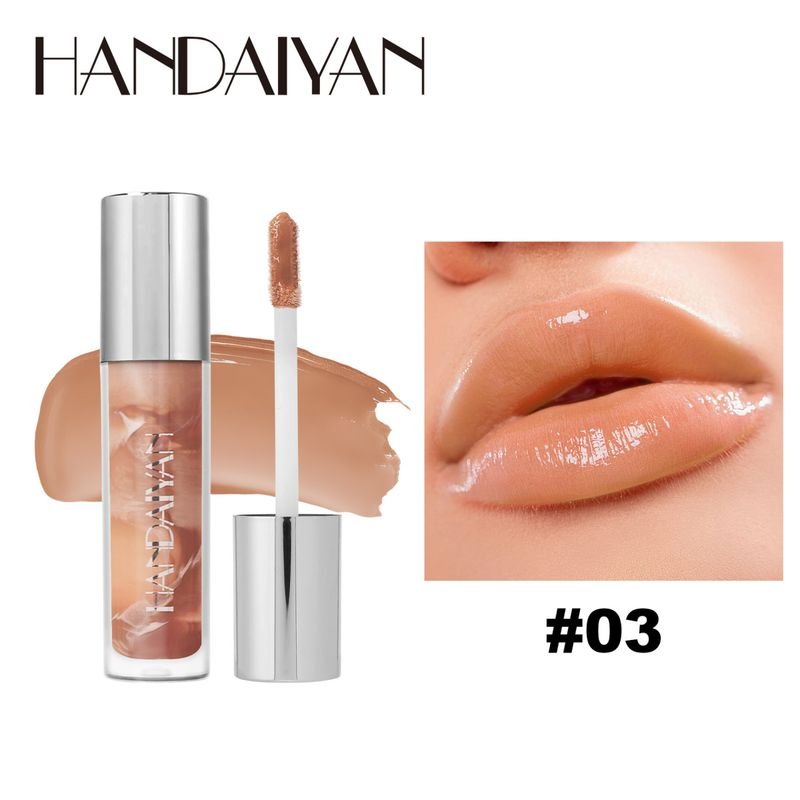 Handaiyan Women Simple Marble Mirror Moisturizing Lip Glaze