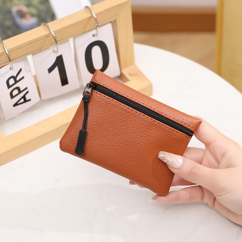 Women Fashion Litchi Zipper PU Wallet