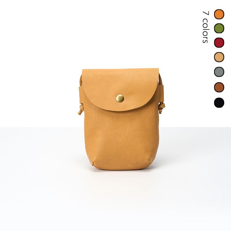 Women Simple Solid Color Leather Flap-On Mini Crossbody Bag