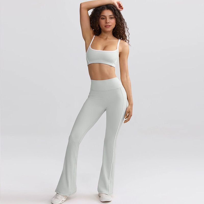 Line Yoga Trousers Flared Pants High Waist Hip Lifting Outdoor Sports Wide Leg Micro Yoga Pants