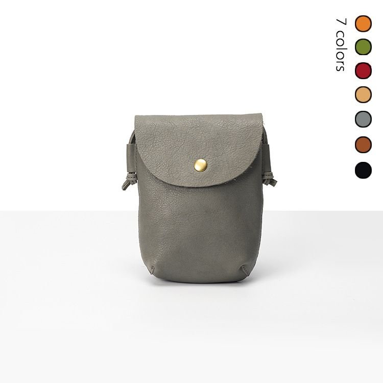 Women Simple Solid Color Leather Flap-On Mini Crossbody Bag