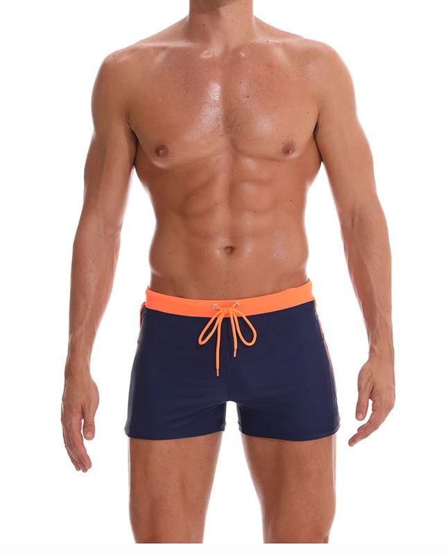 Men Casual Large Size Tie Color Matching Swimming Shorts