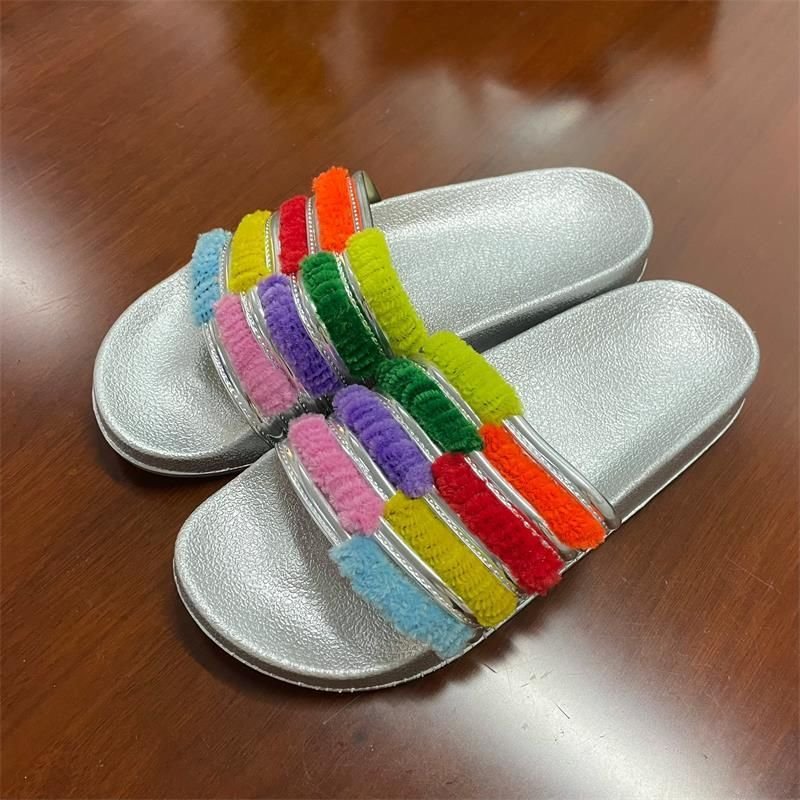 Women Fashion Colorblock Flat Slippers