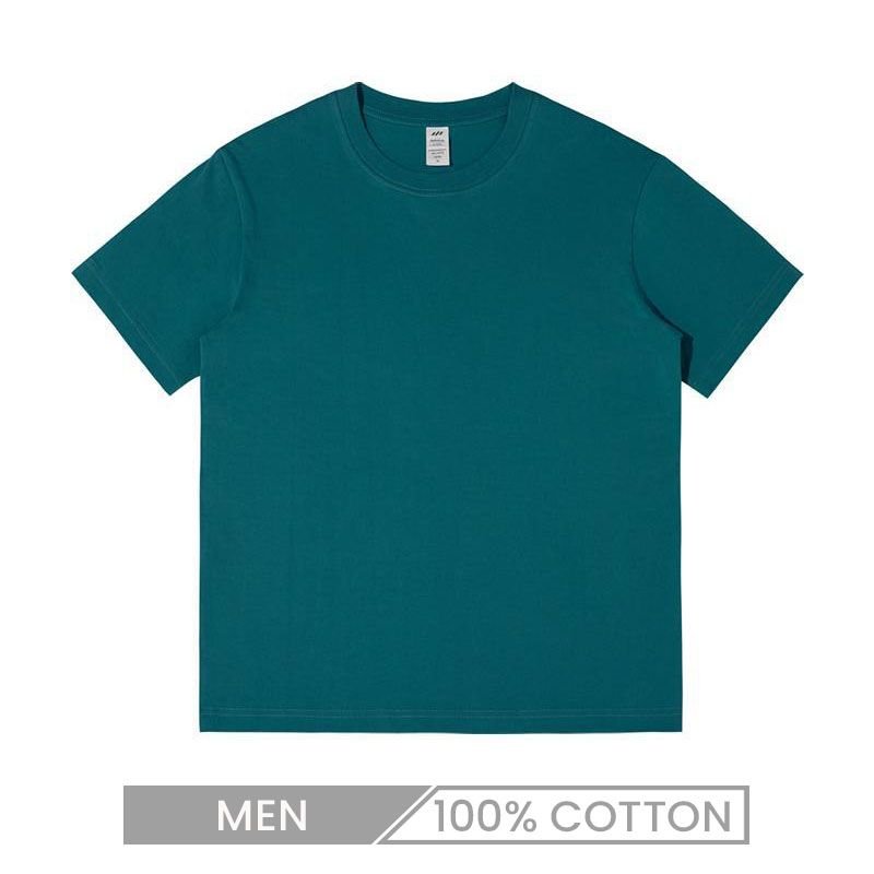 Men Short Sleeve 100% Cotton 230gsm Summer Crew Neck T-Shirt