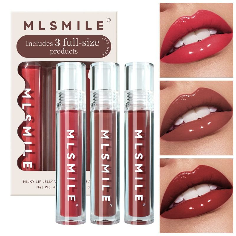 MLSMILE Women Fashionable Cup Gloss Mirrored Lip Glaze Set