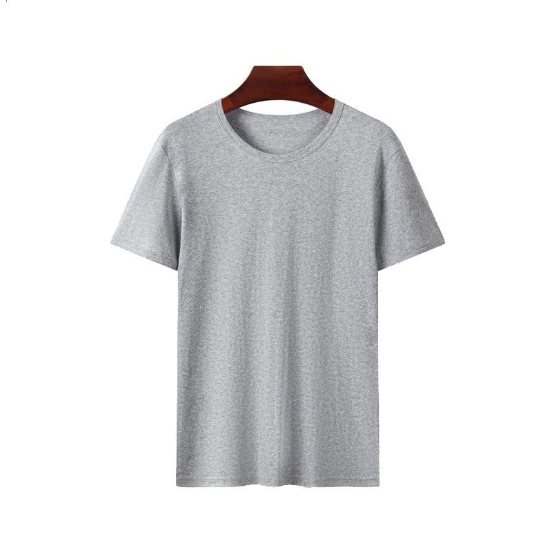 Men Casual Round Neck Short Sleeve Solid Color Simple Slim T-Shirt