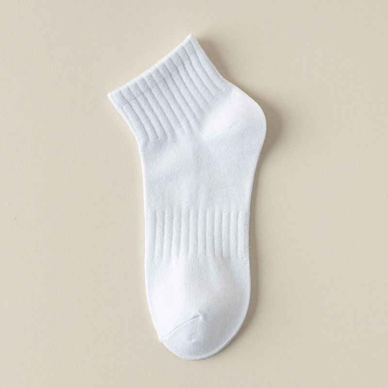 Women Basic Pure Cotton Solid Color Ankle Socks Custom