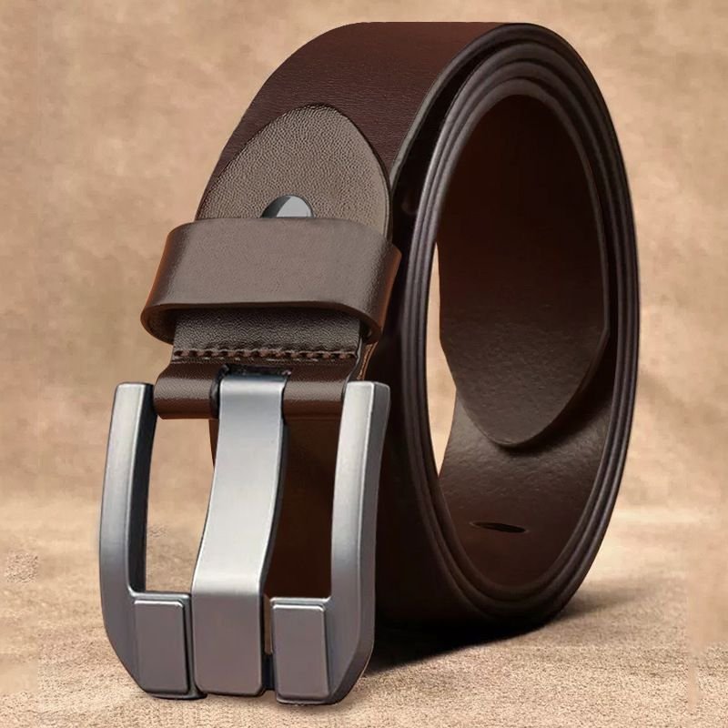Men Fashion Casual Business Square Pin Buckle PU Belt