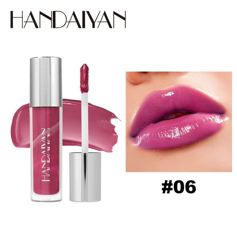 Handaiyan Women Simple Marble Mirror Moisturizing Lip Glaze