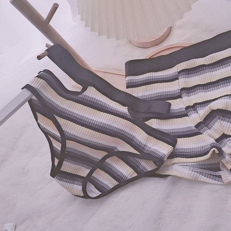 Fashion Sexy Stripe Low Waist Breathable Couple Underwear