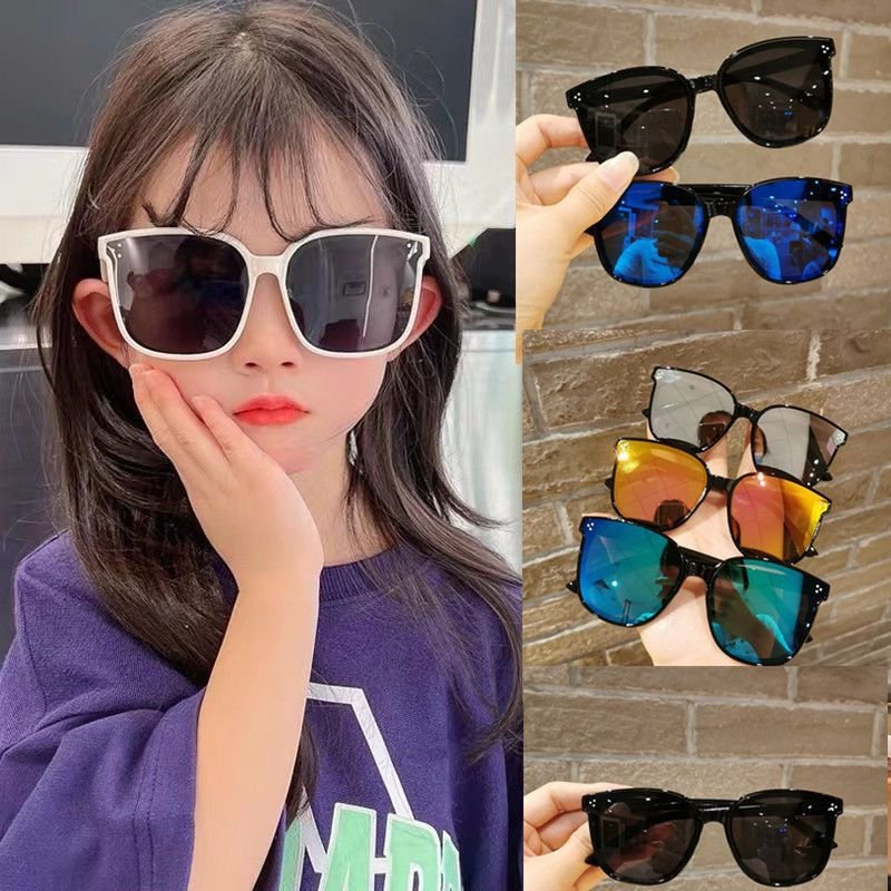 Kids Unisex Fashion Casual Cute Square Frame Gradient Color Sunglasses