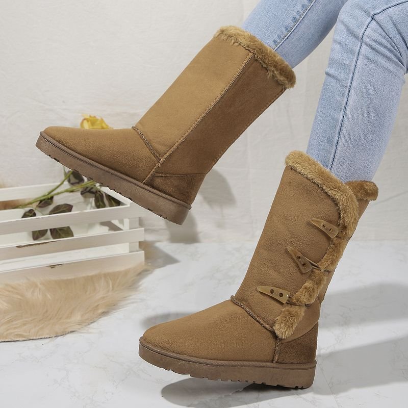 Autumn Winter Women Fashion Plus Size Warm Fleece-Lined Thick-Soled Snow Boots