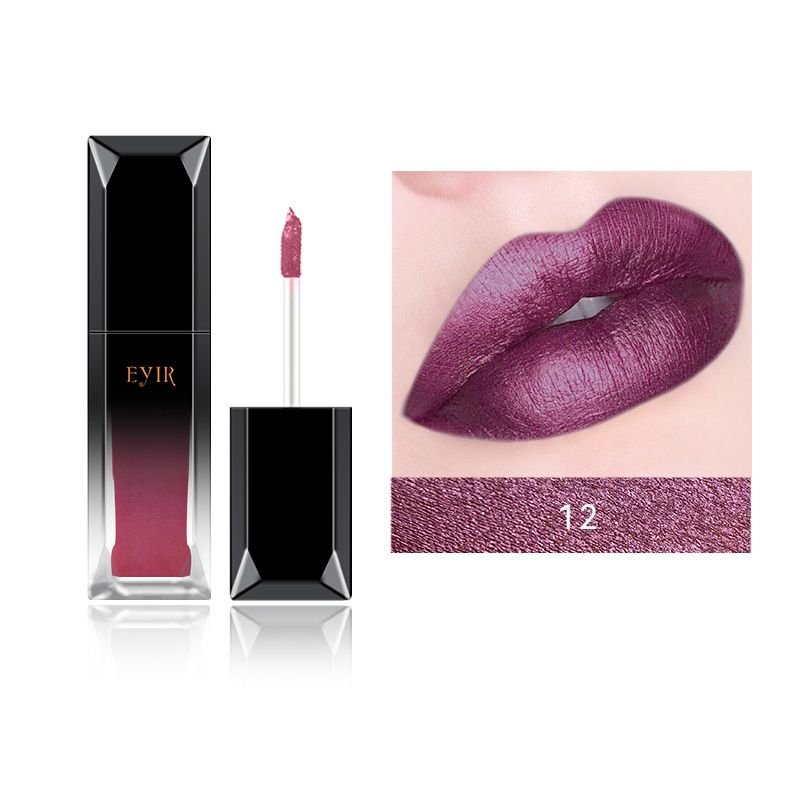 EYIR Women Long-Lasting Easy-To-Color Metallic Pearlescent Liquid Lipstick