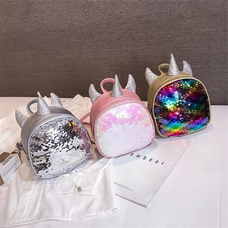 Kids Cute Unicorn Sequin Design PU Bag