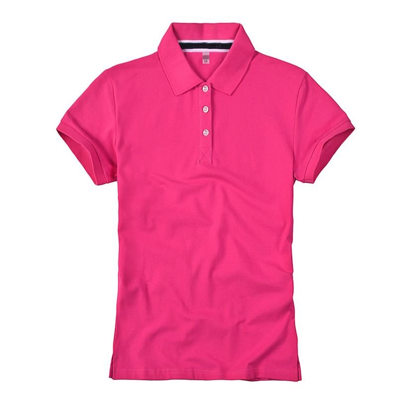 casual Cotton Women Spring Summer Printed custom Basic polo shirt