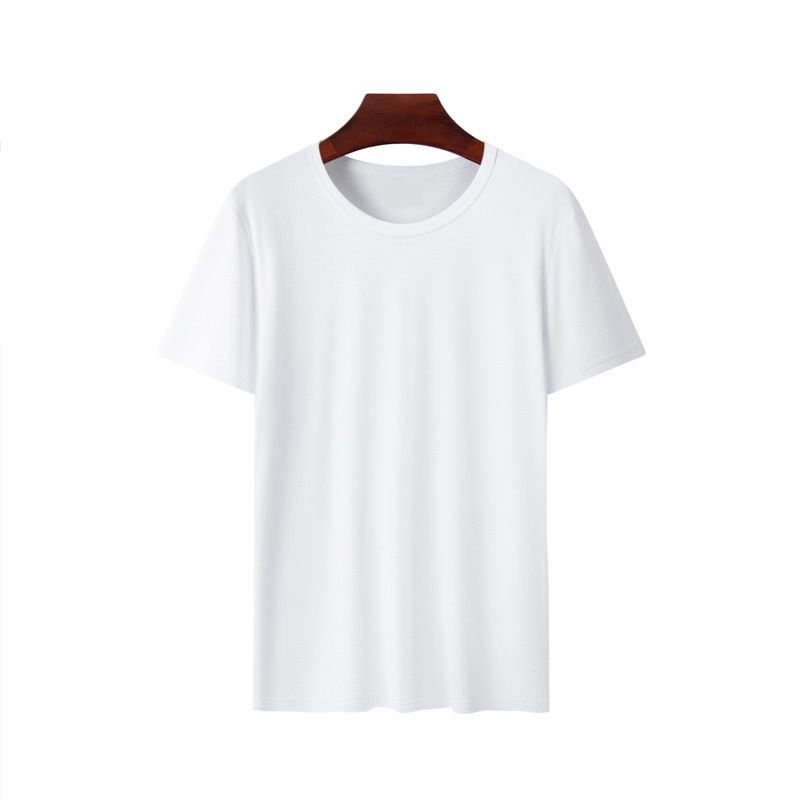 Men Casual Round Neck Short Sleeve Solid Color Simple Slim T-Shirt