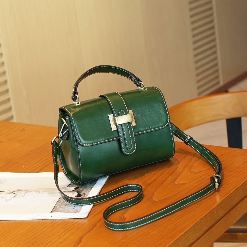 Women Retro Premium Leather Handbag Messenger Bag