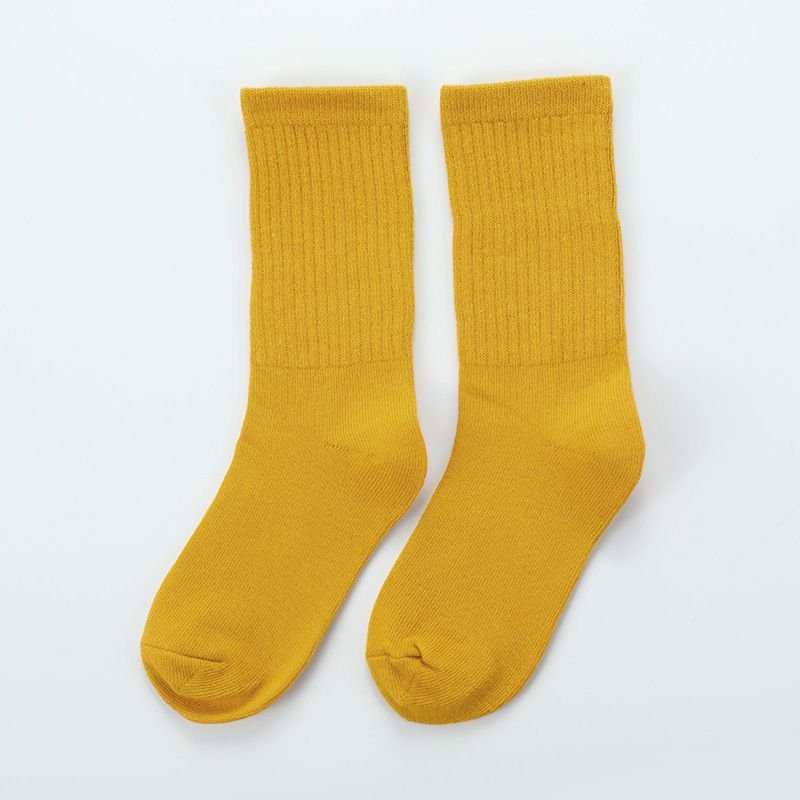 Kids Medium Tube Solid Color Thick Pile Socks