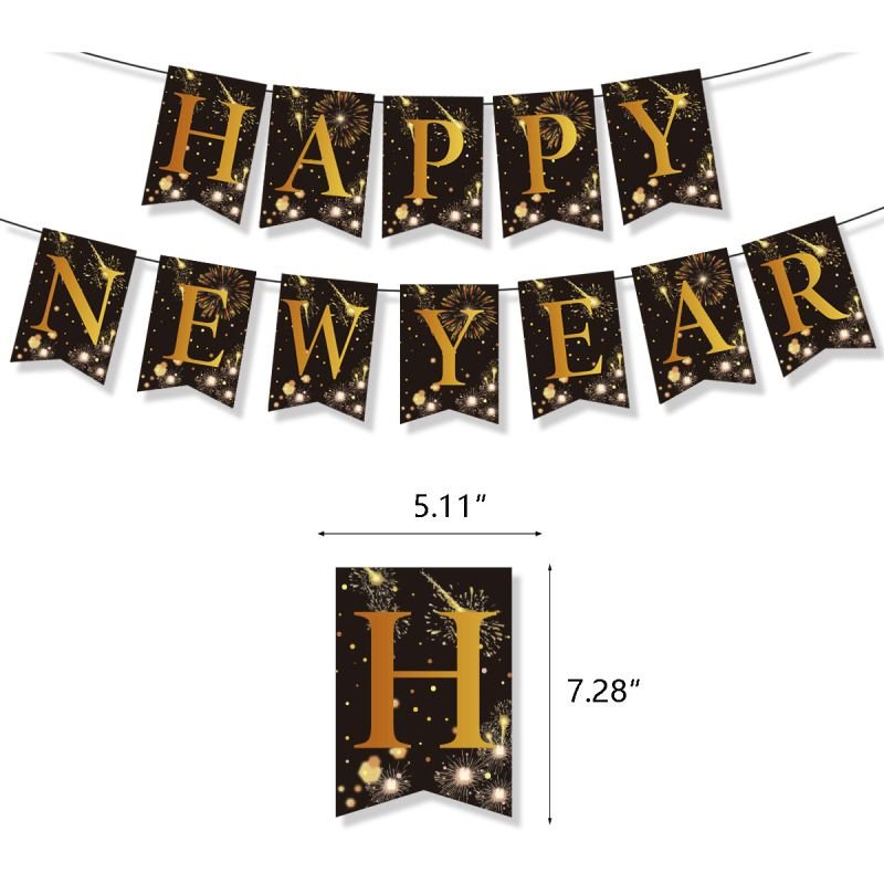 2024 New Year Party Flag Balloon Decoration Set