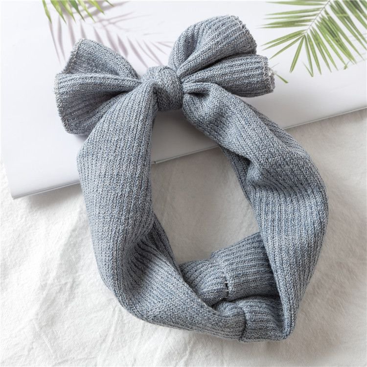 Kids Simple Solid Color Bowknot Elastic Headband