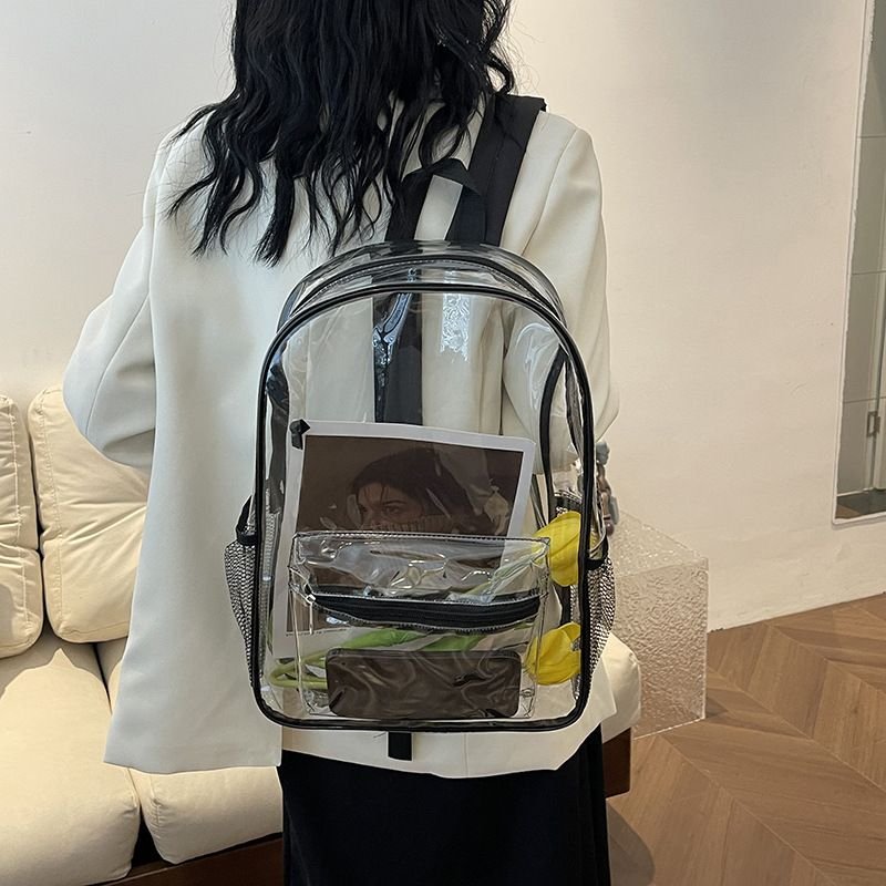 Simple Casual Large Capacity Clear Jelly Backpack