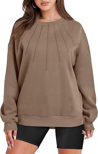 Autumn Winter Women Casual Loose Solid Color Round Neck Long Sleeve Sweatshirt