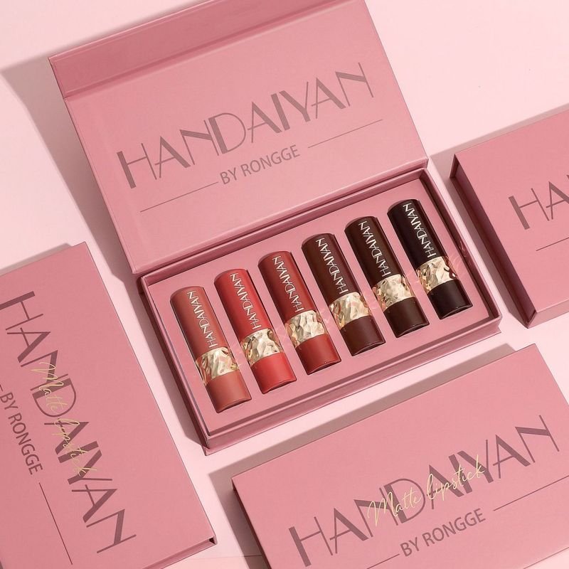 Handaiyan Women Simple Natural Easy To Color Six Matte Lipstick Set