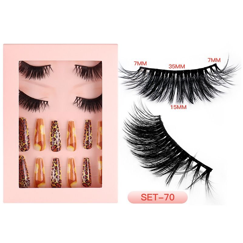 Fashion Imitation Mink Hair False Eyelashes False Nail Set