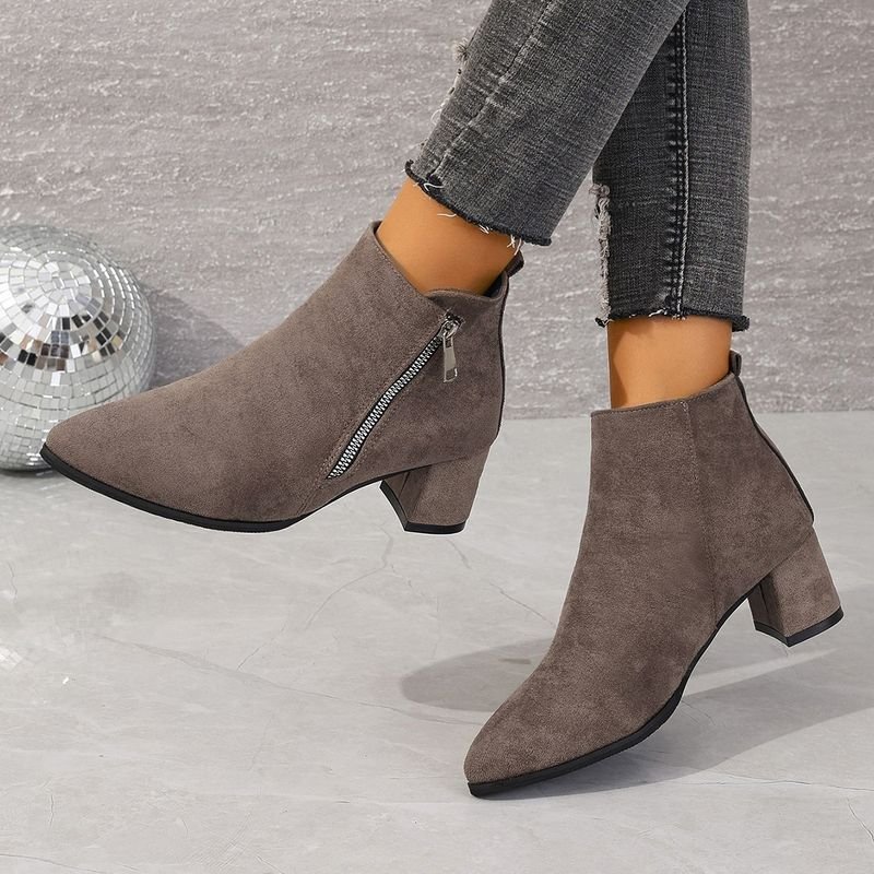 Autumn And Winter Women Vintage Simple Suede Ankle Boots