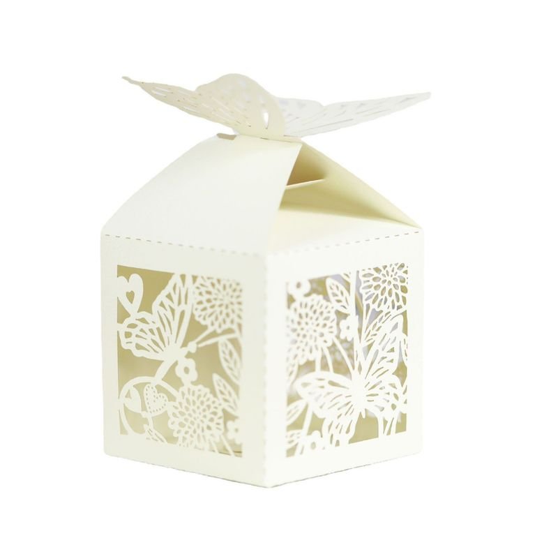 Simple Creative Hollow Butterfly Floral Wedding Candy Packaging Box