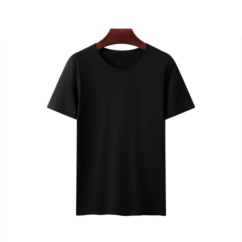 Men Casual Round Neck Short Sleeve Solid Color Simple Slim T-Shirt