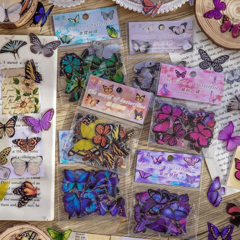 Cartoon Cute Butterfly Waterproof Pet Stickers 40-Bag