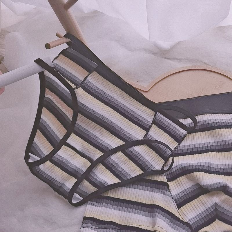 Fashion Sexy Stripe Low Waist Breathable Couple Underwear